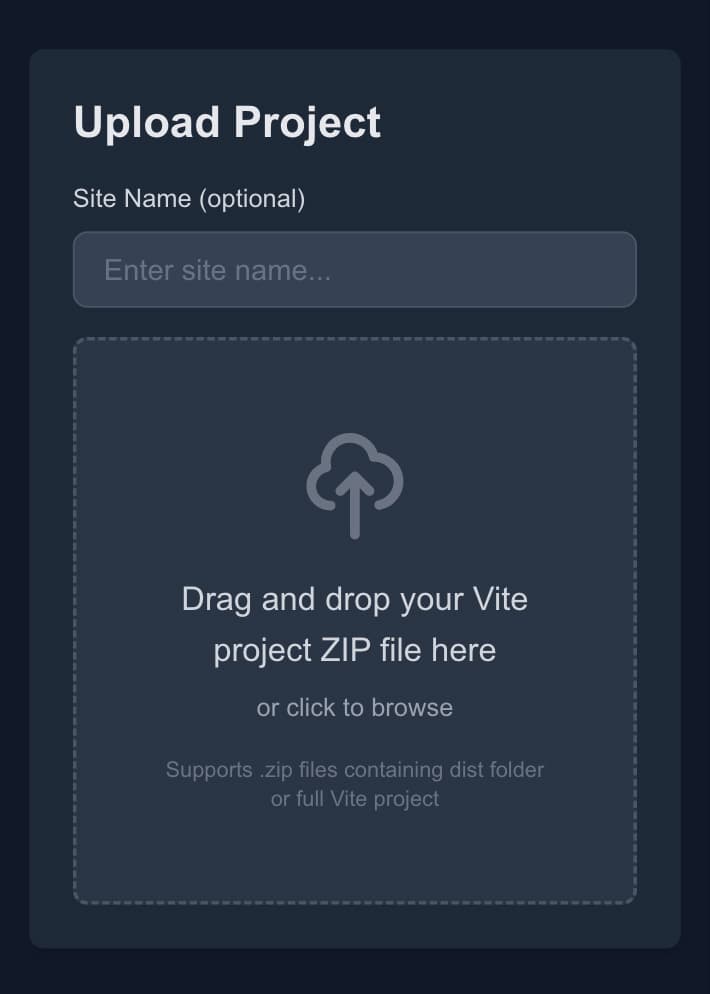 Auto VITE Deployer preview